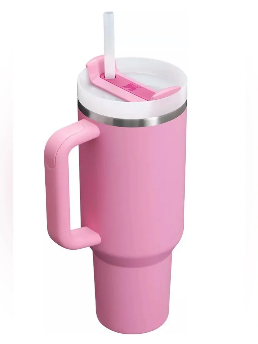 Stanley Pink Travel Tumbler with Handle and Straw - 40 oz. NEW - Picture 2 of 6